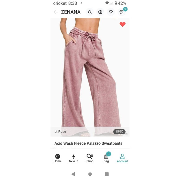 Zenana Outfitters Other - Zenana Acid Wash Palazzo Lounge Pants Size Small
